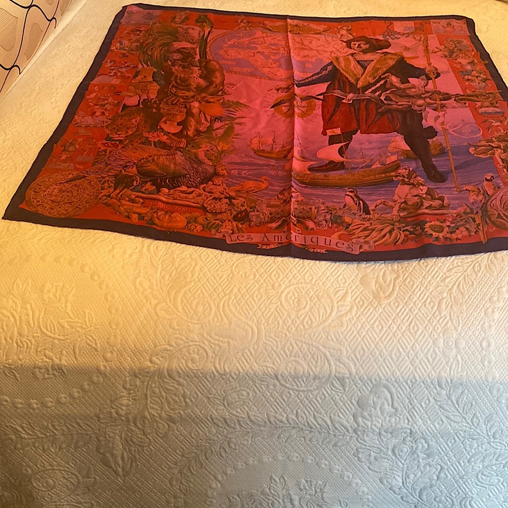 Hermes silk scarf which has been dyed by Hermes